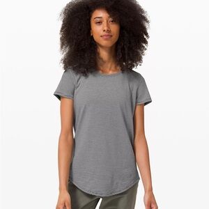 Lululemon Black & White Thinned Striped Short Sleeve Top Size 8